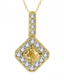 MULTI TONE  PRINCESS CUT DIAMOND PENDANT (TP2783)